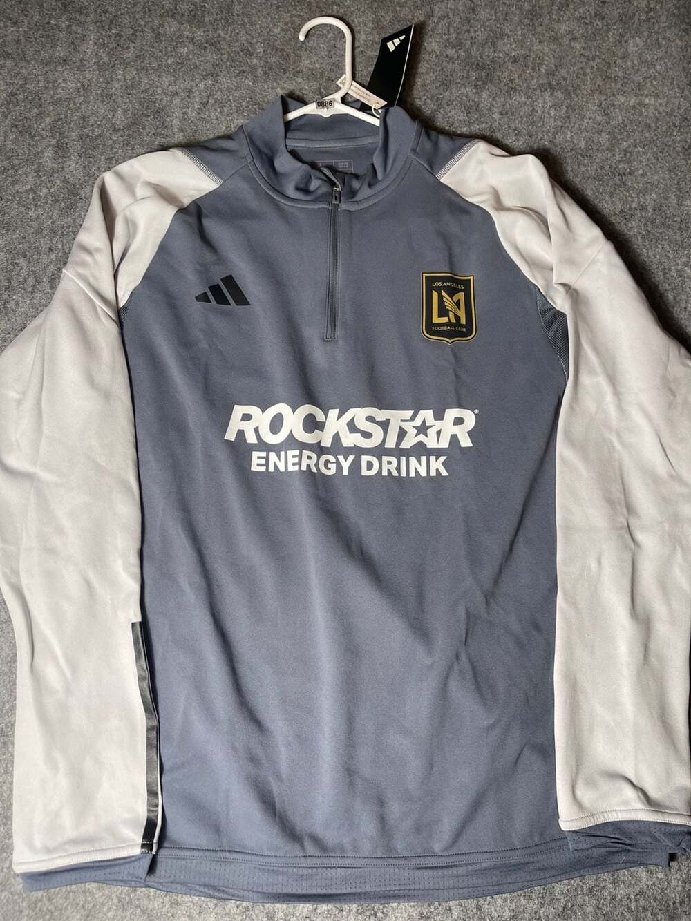 Adidas Los Angeles FC LAFC 2024 AEROREADY 1/4 Zip Training Top Gray